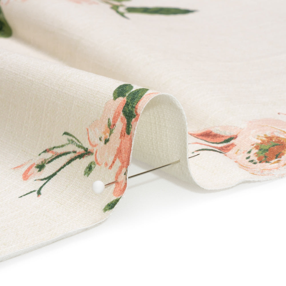 Brushed Cotton Canvas Print - Natural Elegant Floral - British Imported - Joann Fabrics
