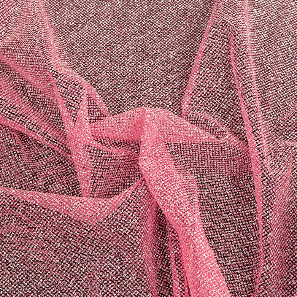 Tulle with Metallic Platinum Glitter - Neon Fuchsia - Platina Collection - Joann Fabrics