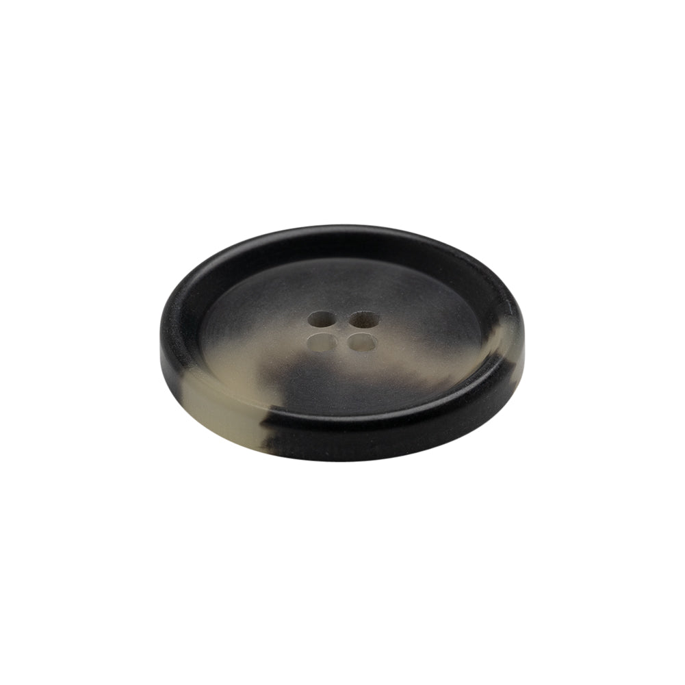 Italian Matte Black/White Rimmed 4-Hole Button - 36L/23mm - Joann Fabrics