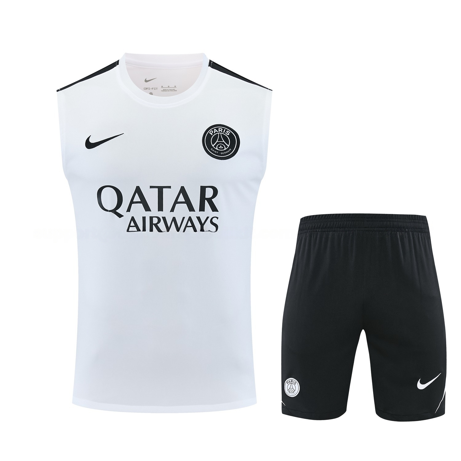 Paris Saint-Germain PSG 26-27 Vest Training Set - White Vest and Black Shorts - UnitedFutballJersey