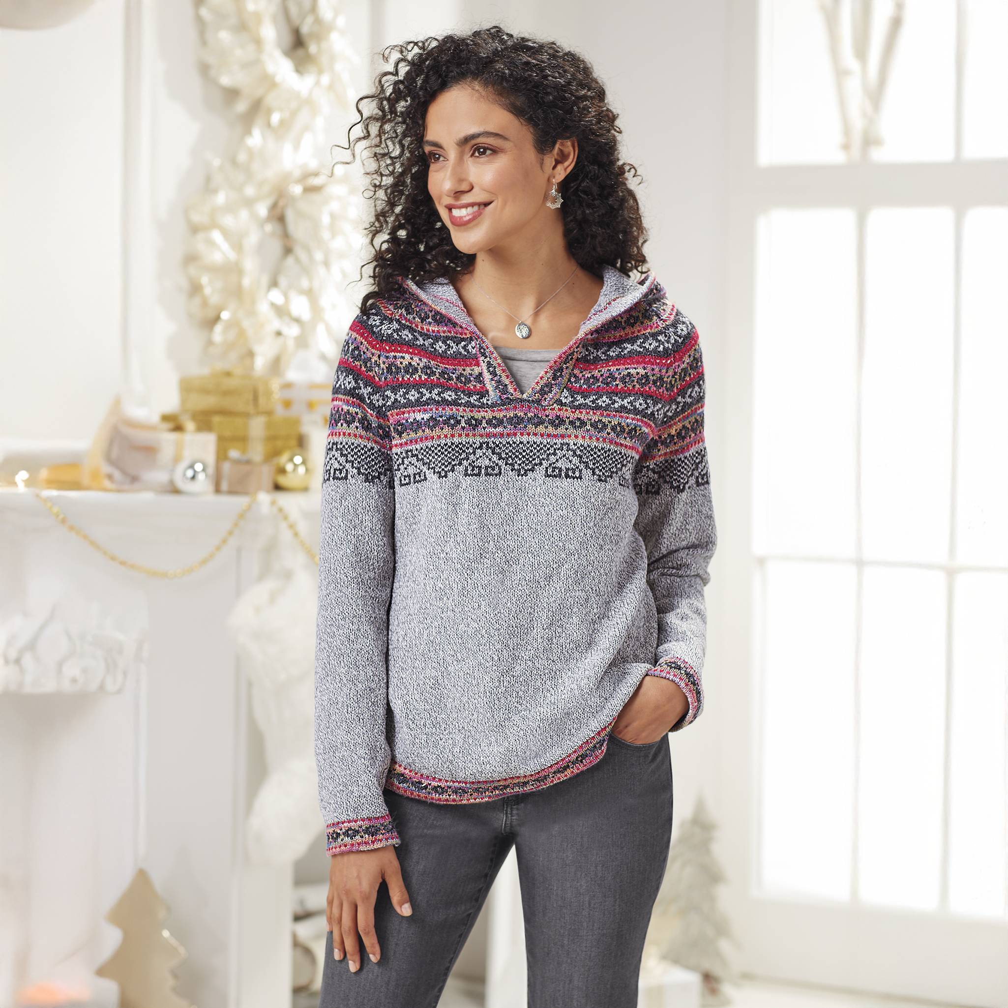 Fair Isle Hooded Pullover - Northstyle Catalog