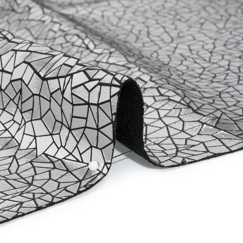 Silver Geometric Crackle Metallic Foiled Chenille - Joann Fabrics