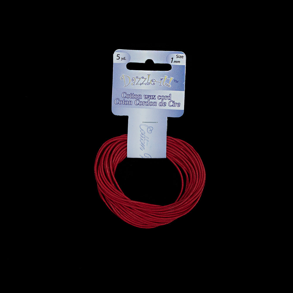 Dazzle-It Italian Red Cotton Wax Cord - 1mm - Joann Fabrics