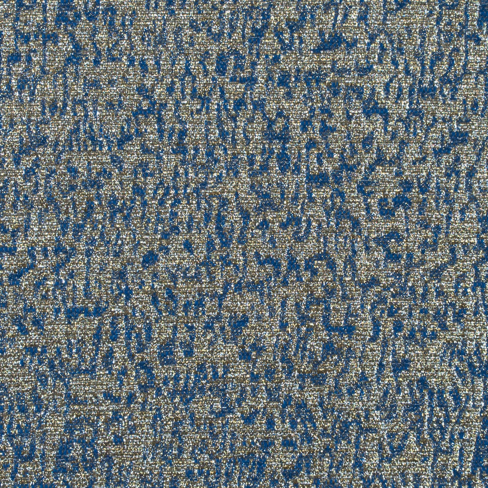Metallic Gold and Blue Abstract Jacquard - Joann Fabrics