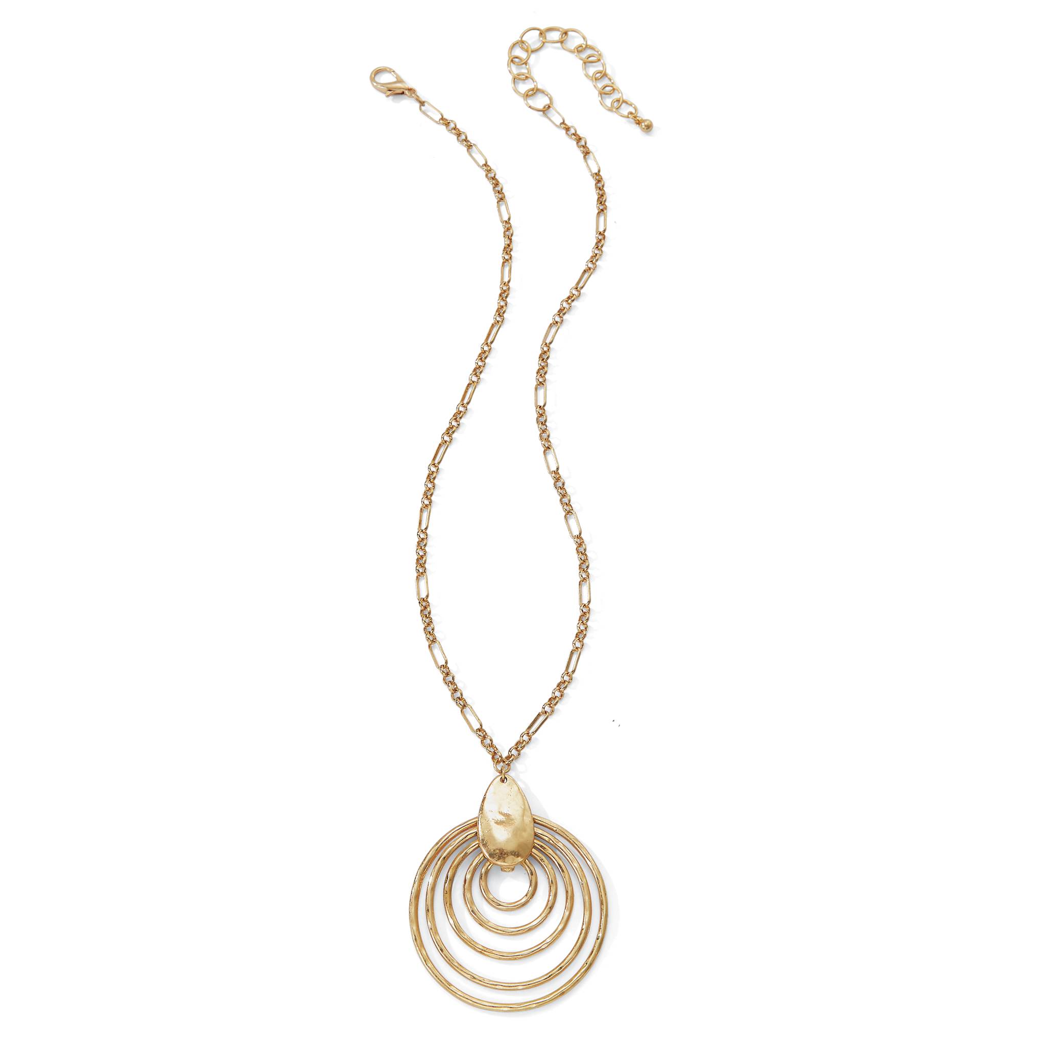 Matte Gold Radiating Rings Necklace - Northstyle Catalog