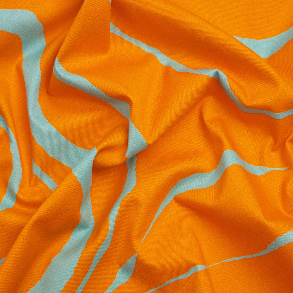 Mood Exclusive Orange Funky Feline Stretch Brushed Cotton Twill - Joann Fabrics