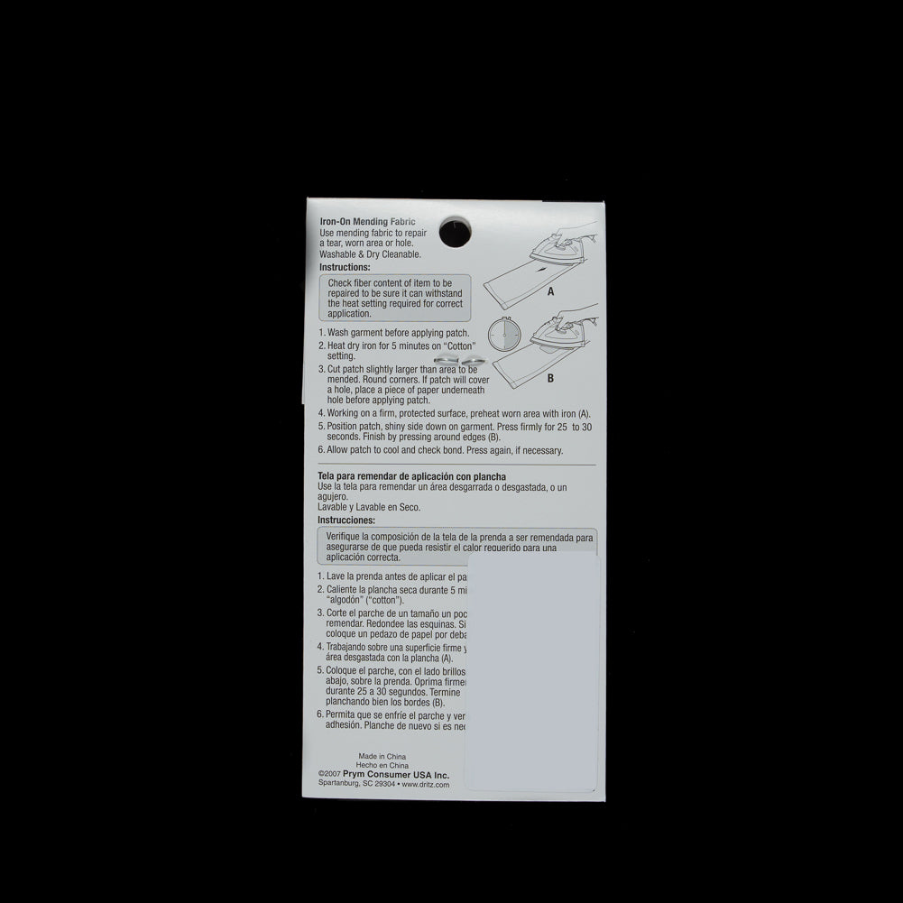 Black Iron-On Mending Fabric - 6