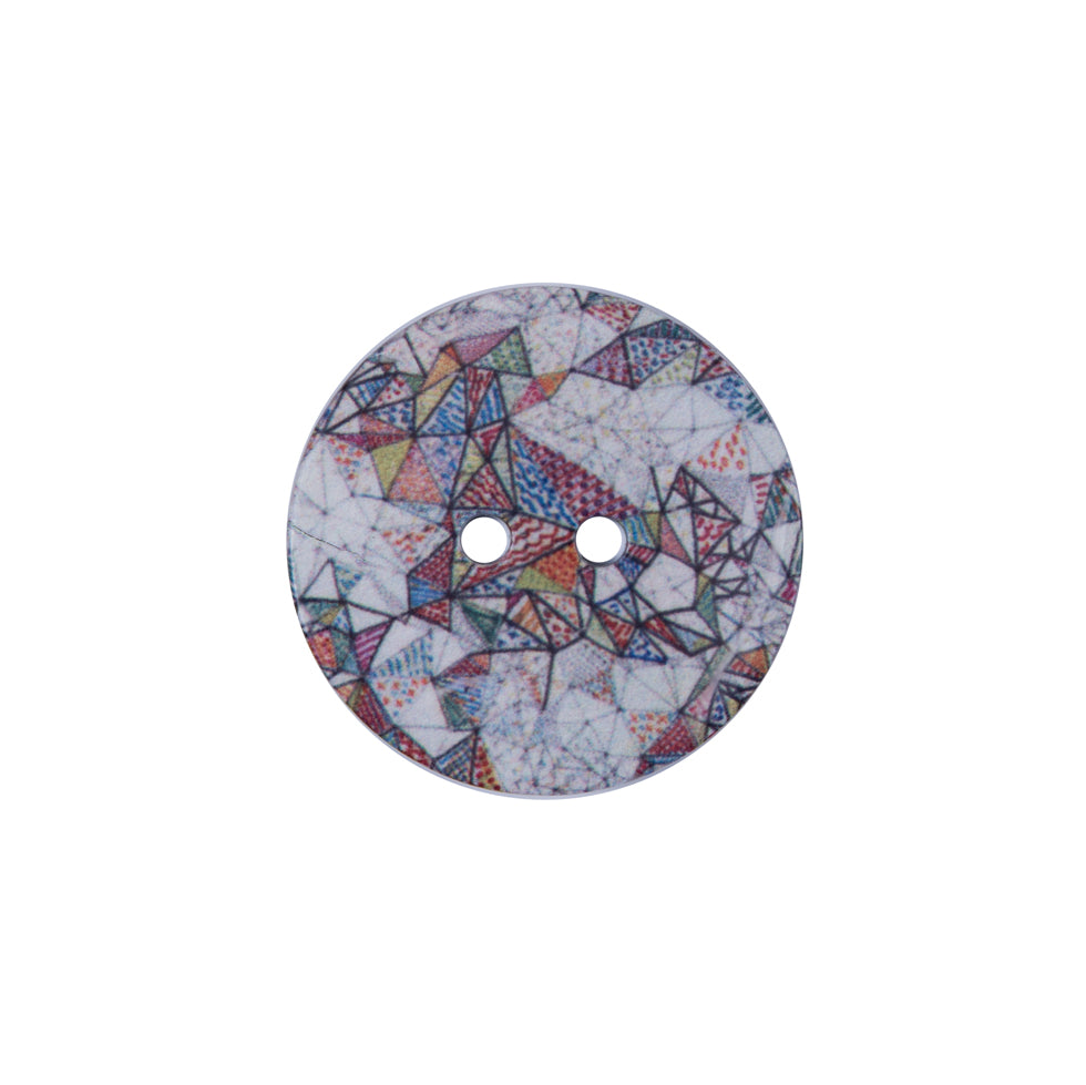 Italian Geometric Printed Coconut Button - 32L/20mm - Joann Fabrics