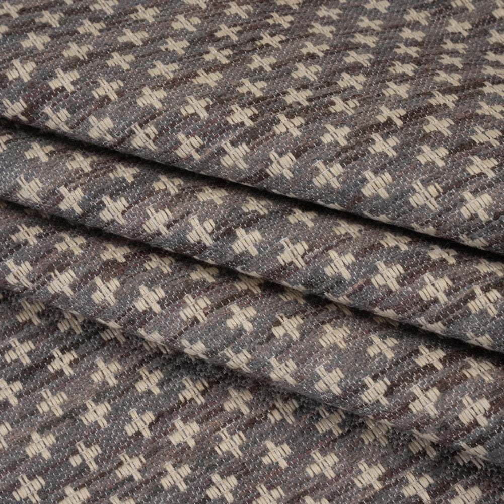 Polyester Boucle Home Decor Jacquard - Slate Plus Signs - British Imported - Joann Fabrics
