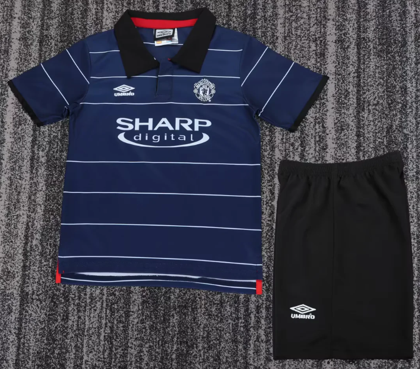 1999/2000 Retro Manchester United Away Football Jersey 1:1 Thai Quality Kids Size