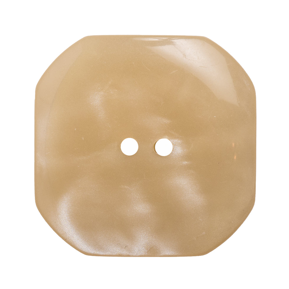 Square Plastic 2-Hole Button with Cut Corners Made in Italy - 54L/34mm - Ivory - Joann Fabrics