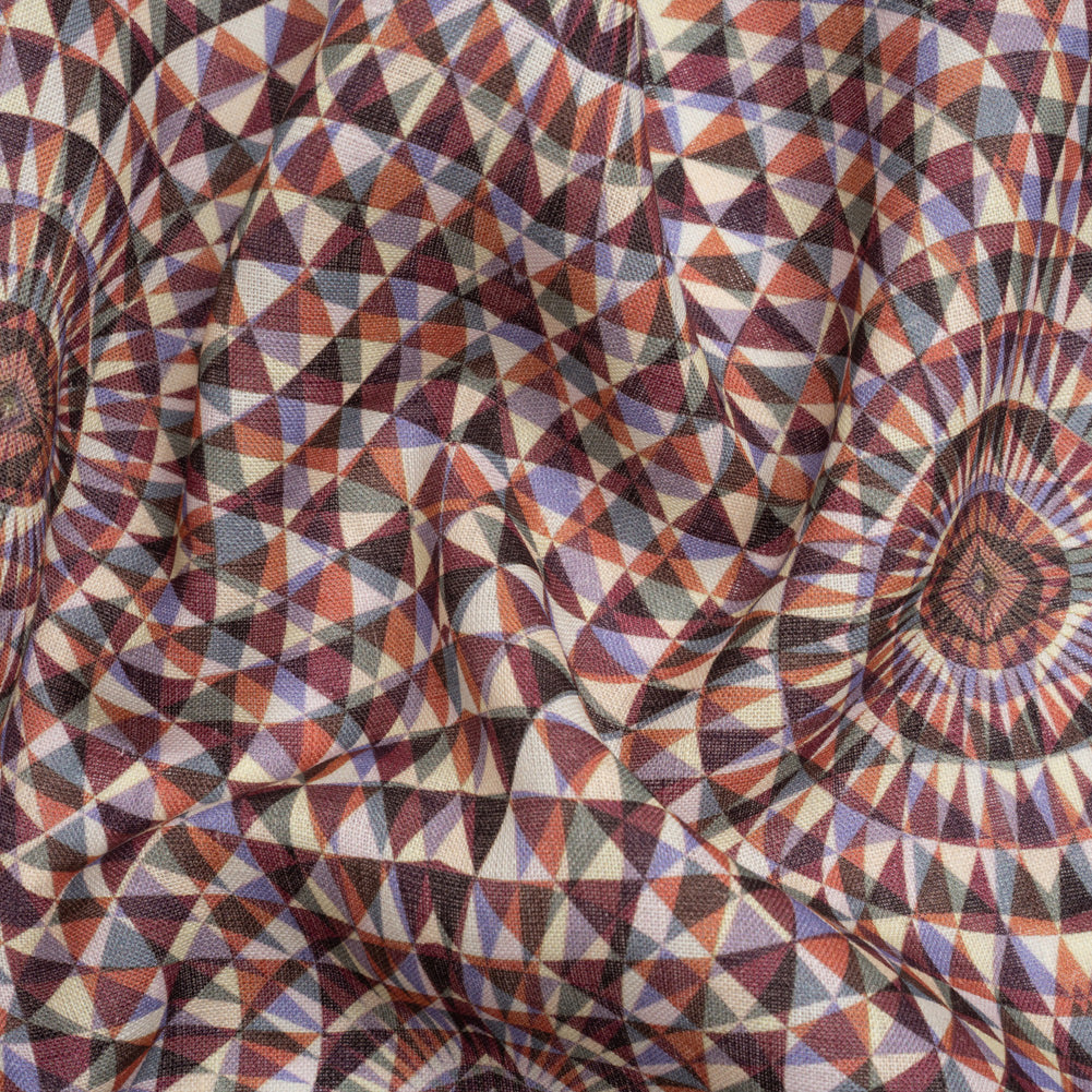 Plum, Forest and Orange Mind Bending Medallions Medium Weight Linen Woven - Joann Fabrics
