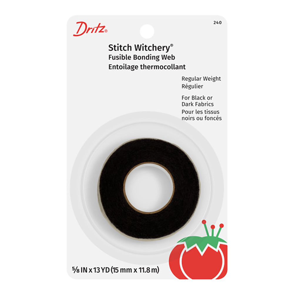Dritz Stitch Witchery® Fusible Bonding Web - Black Regular Weight - 0.625