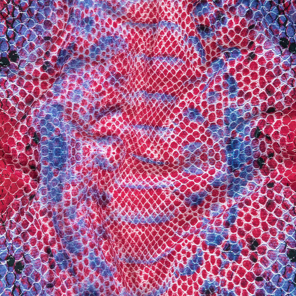 Compression Swimwear Tricot, UV Protective with Aloe Vera Microcapsules - Magenta and Blueberry Python - Caye Collection - Joann Fabrics