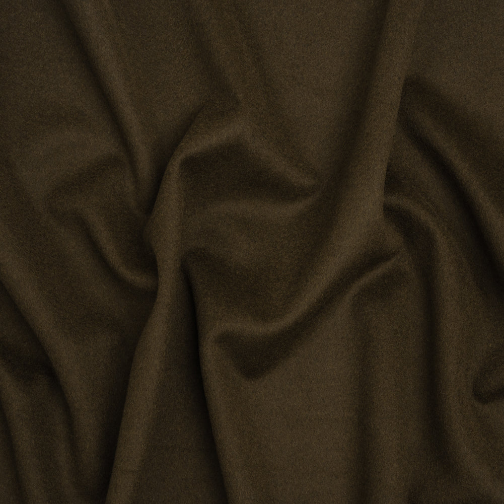 Brushed Lightweight Wool Blend Coating - Olive Brown - Ellamar Collection - Joann Fabrics