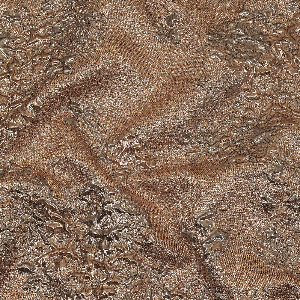 Metallic Gunmetal and Copper Floral Luxury Brocade - Joann Fabrics