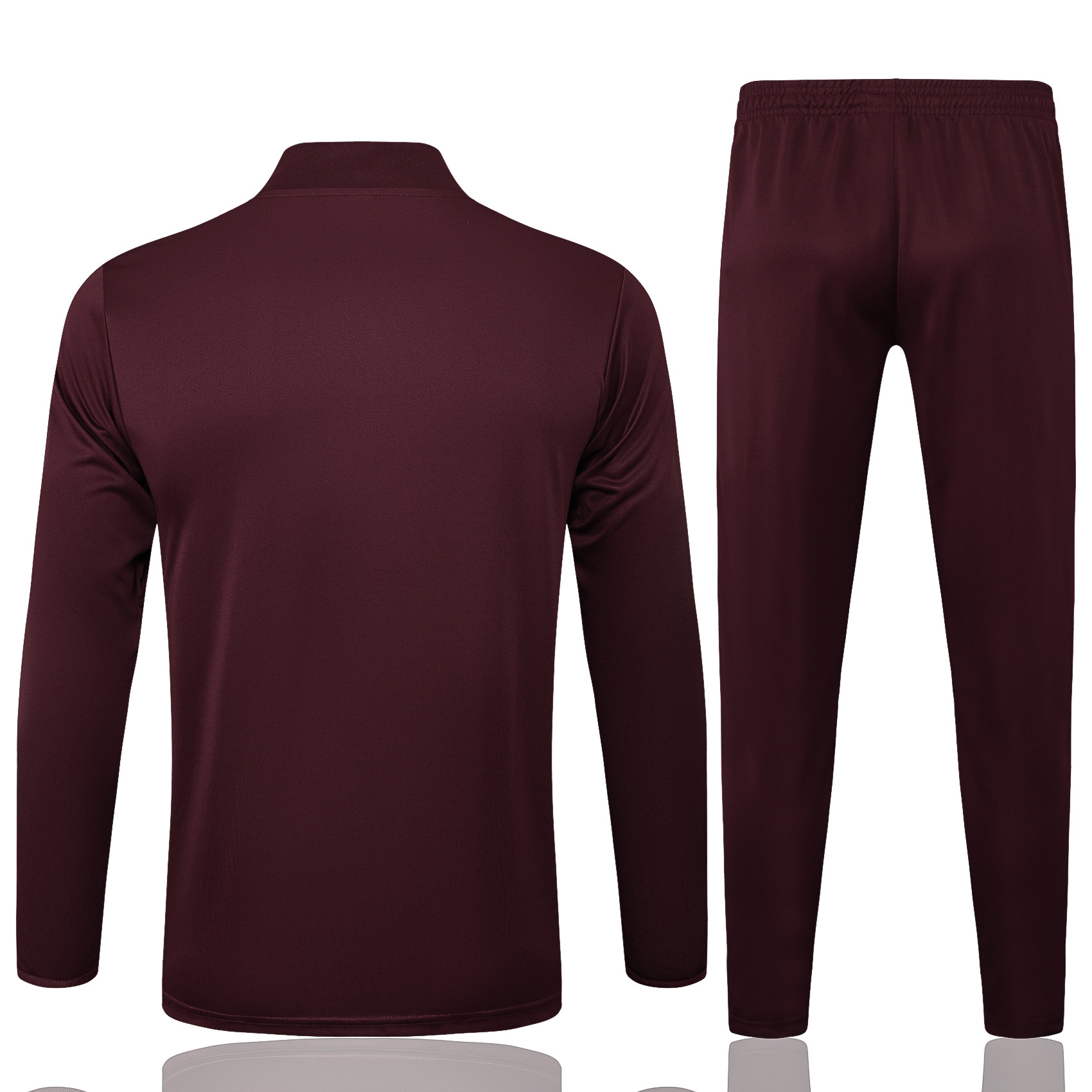 2025/2026 Bayern Munich Half-Pull Training Suit Dark Red Retro Style Football Shirt 1:1 Thai Quality Set