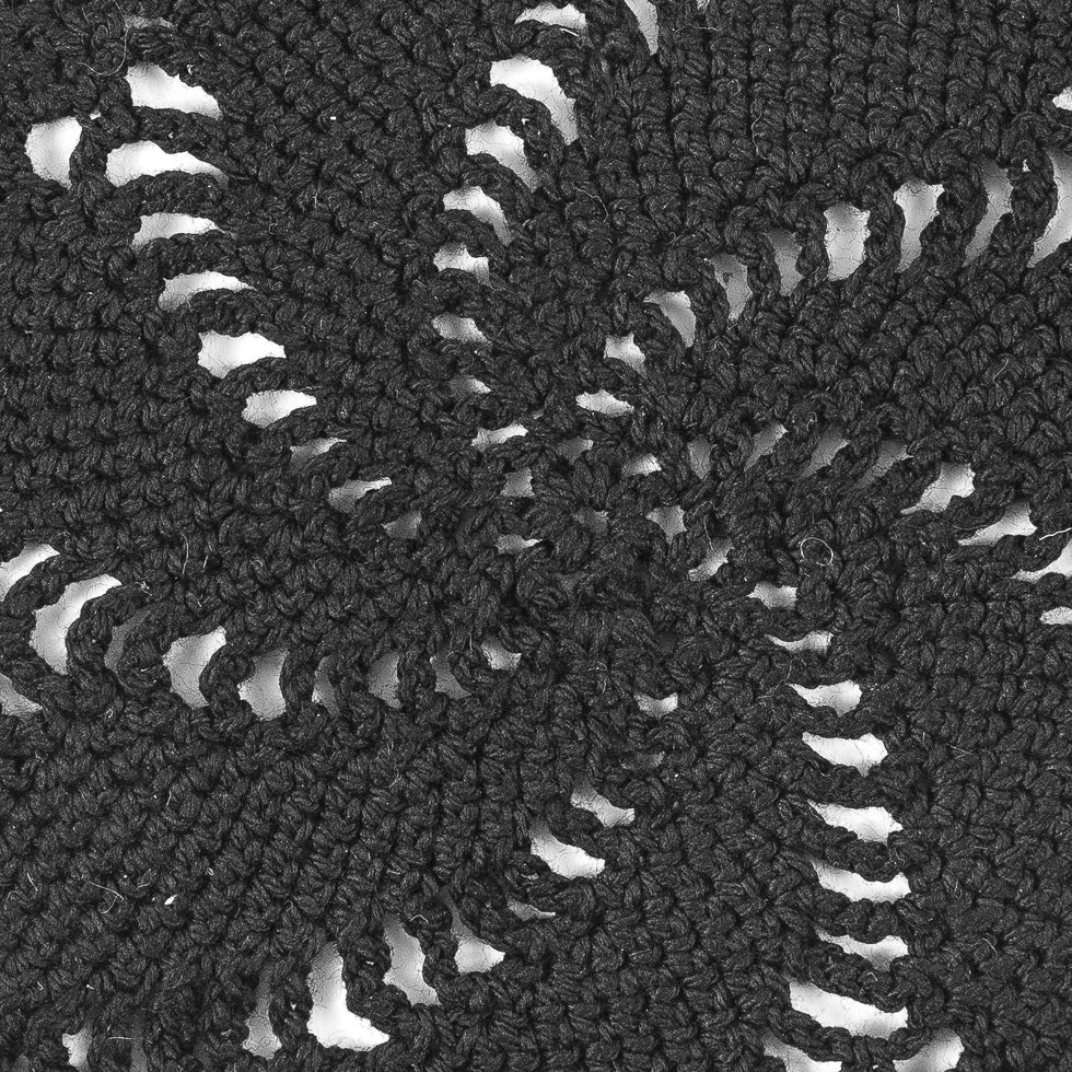 Black Crocheted Circle Applique - 6