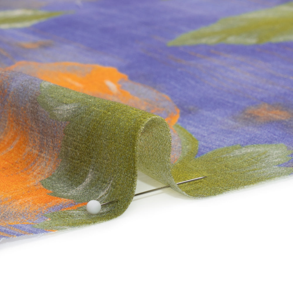 Mood Exclusive Blue Clementines and Lavender Cotton Crepe - Joann Fabrics