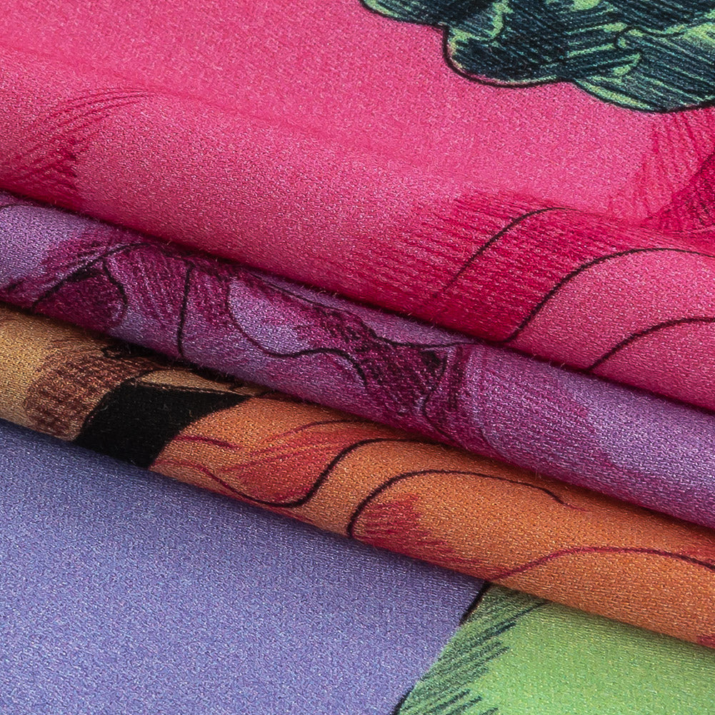 Rayon Challis - Rainbow Roman Busts - Saccharine Statuary Print - Mood Exclusive Sugar Collection - Joann Fabrics