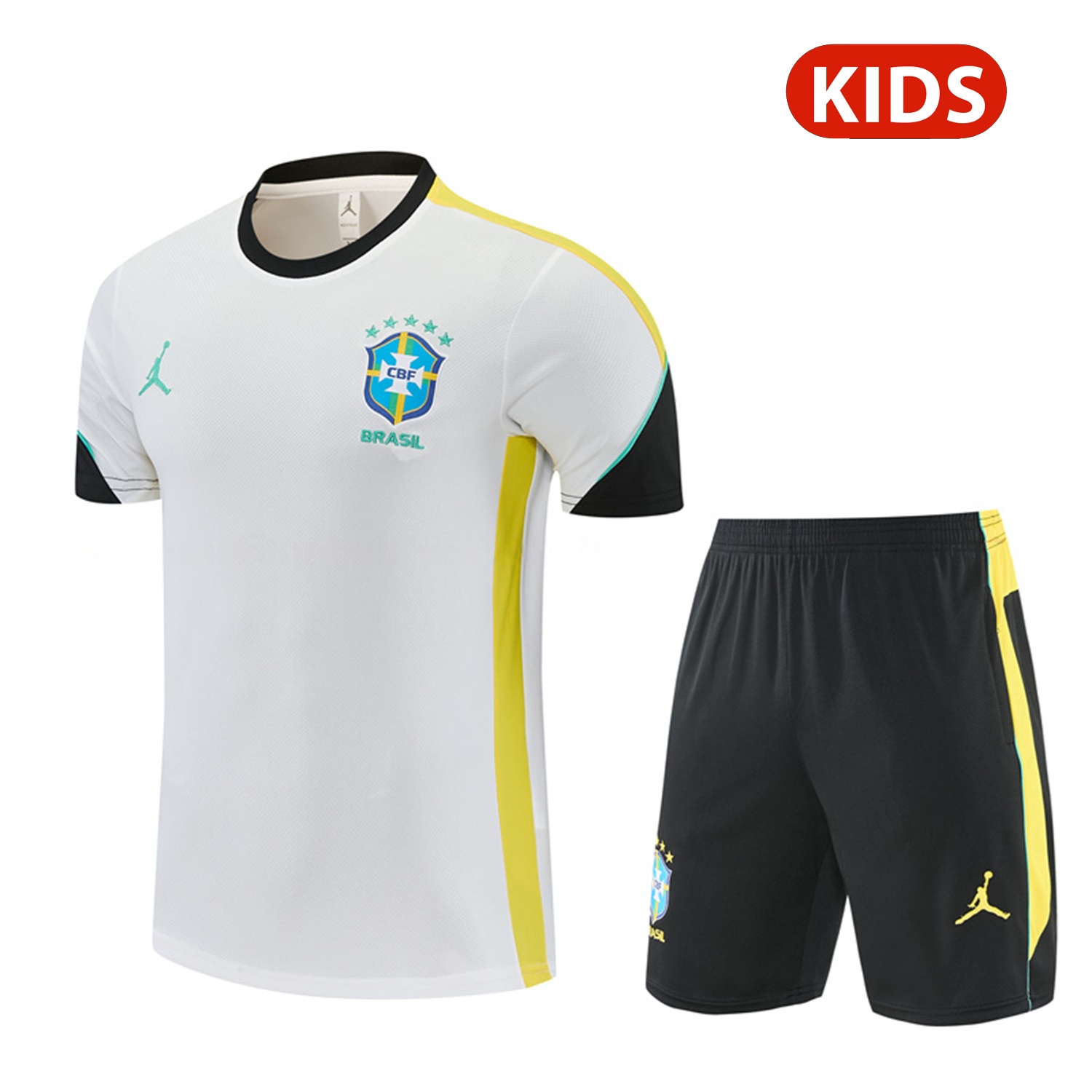 Brazil 2026 Kids Short-Sleeve Training Set - Colors Top & Colors Pants - UnitedFutballJersey