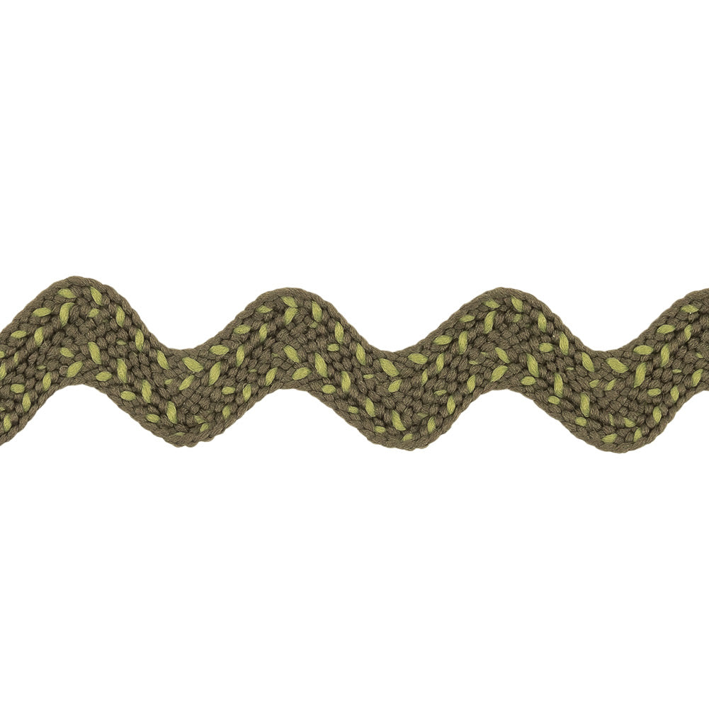 Grayish Green Two-Tone Ric Rac Braid - 0.75