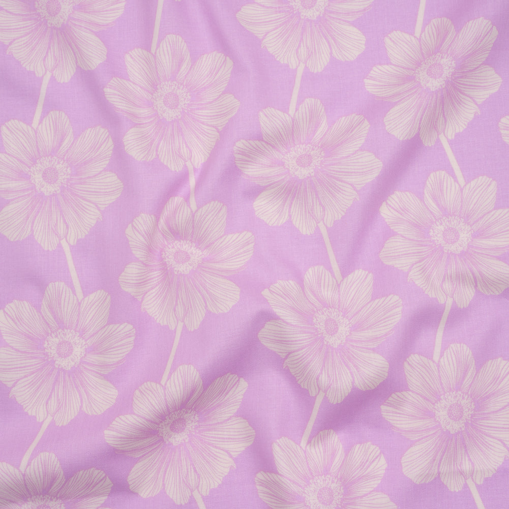 Printed Quilting Cotton by Anna Maria Textiles for Northcott - Lilac Anemone Floral - Indelible Collection - Joann Fabrics