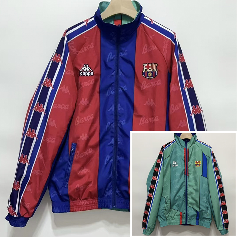 1996/1997 Retro Barcelona Reversible Windbreaker Soccer Jersey 1:1 Thai Quality