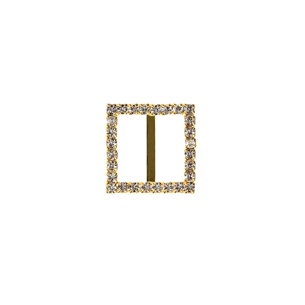 Swarovski Crystal and Gold Square Rhinestone Slider - 0.875