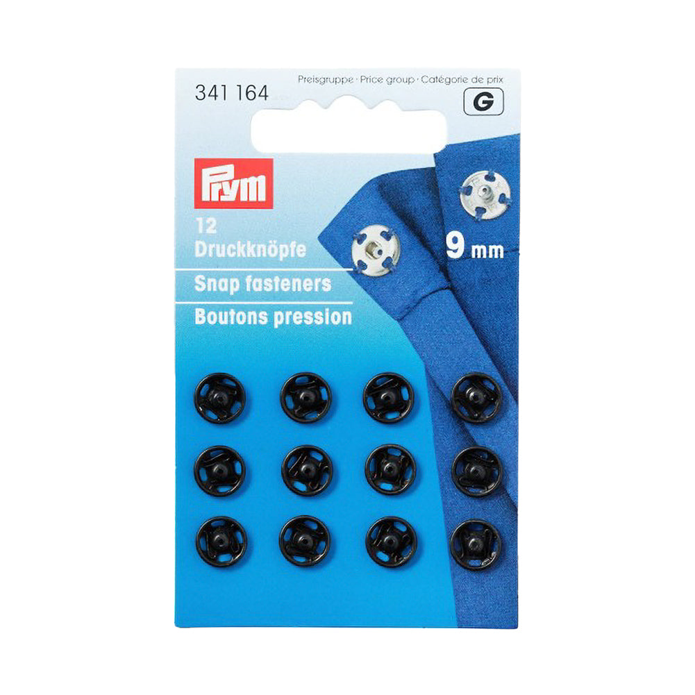 Prym Sew-On Snap Fasteners - Black Brass 9mm - 12 ct - Joann Fabrics