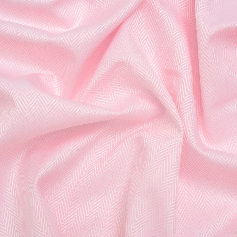Cotton Twill Shirting - Baby Pink and White Herringbone - Deadstock - Joann Fabrics