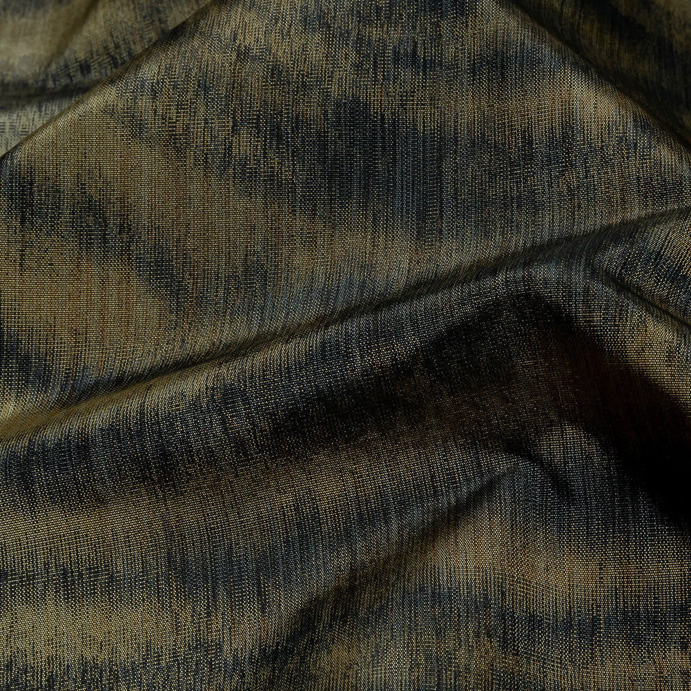 Italian Golden Olive and Black Tiger Stripes Warp Printed Polyester Faille - Joann Fabrics