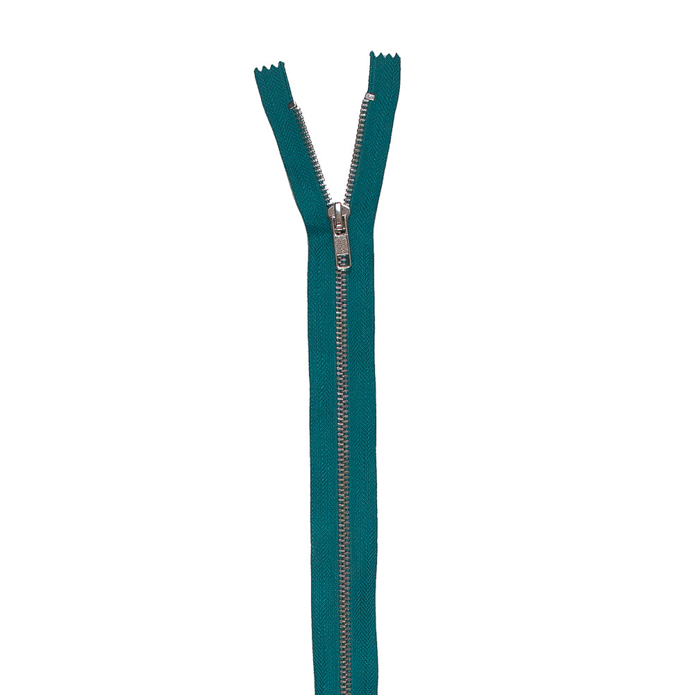 Jade and Silver T5 Metal Closed Bottom Zipper - 36