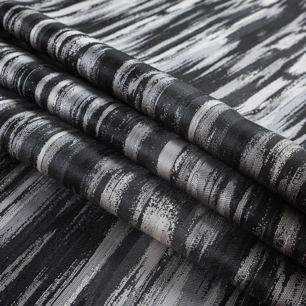 White Sand and Black Abstract Jacquard - Joann Fabrics