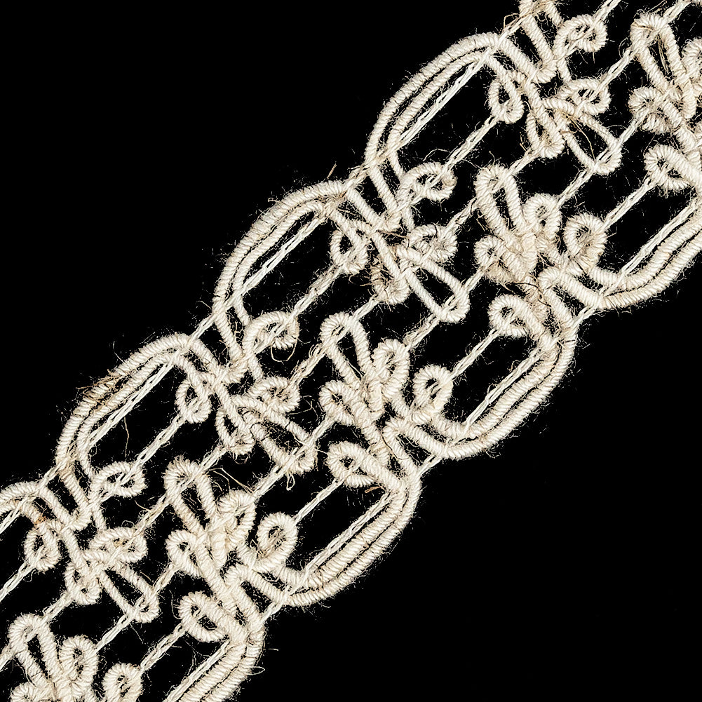 Natural Rhythmic Swirls Crochet Lace Trimming - 1.25