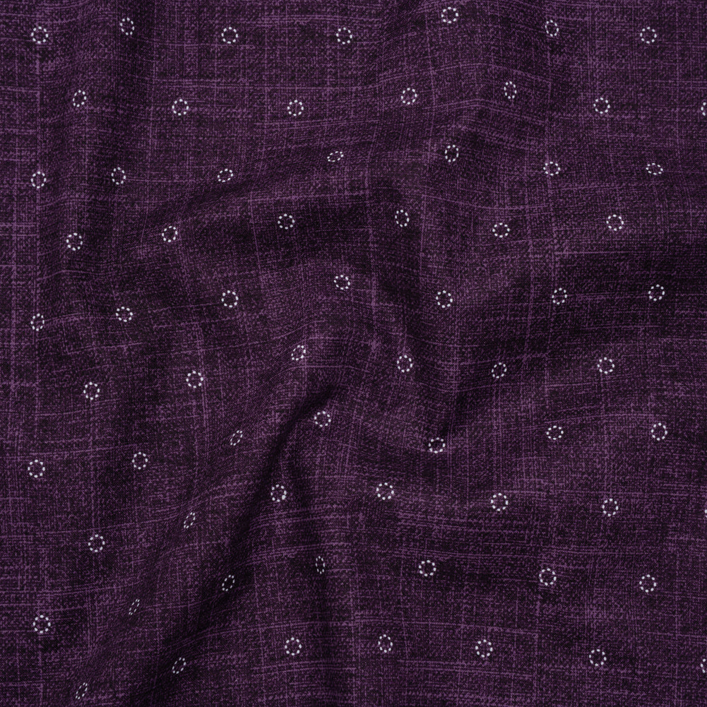 Printed Quilting Cotton by Ghazal Razavi for FIGO Studio - Purple Stitches Circles - Stash Collection - Joann Fabrics