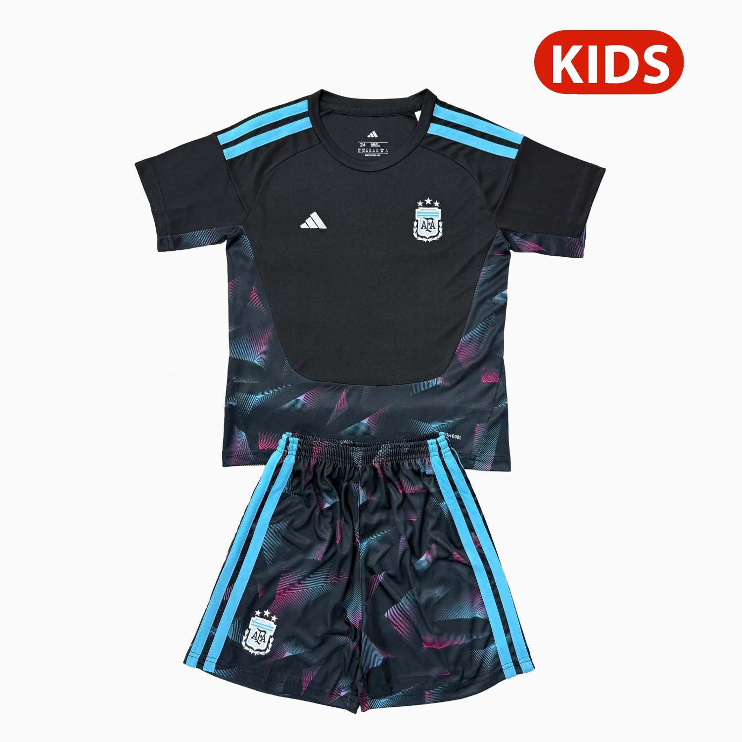 Argentina 2026 Goalkeeper Black Without Chest Patch Kids Kit - UnitedFutballJersey