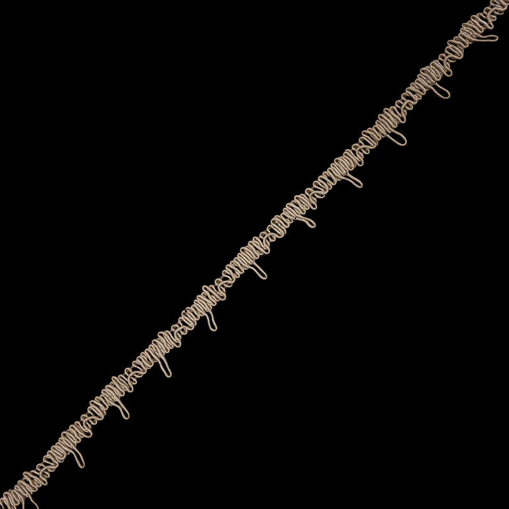 Famous NYC Designer Beige Button Loop Gimp Braided Trim - 0.75