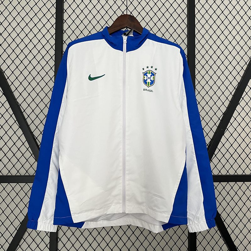 2024 Brazil National Team Windbreaker White And Blue
