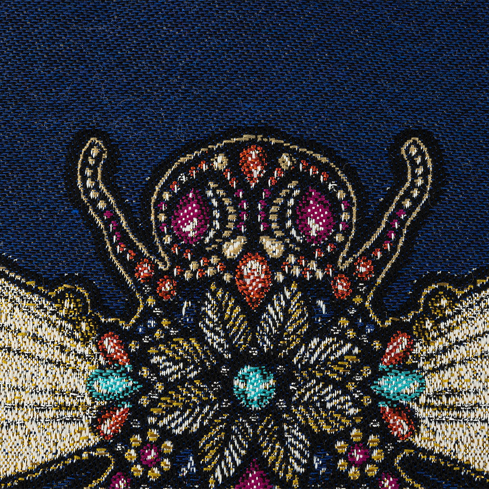 French Royal Blue Queen Bee Cotton Blend Oversized Square Patch - 18.875