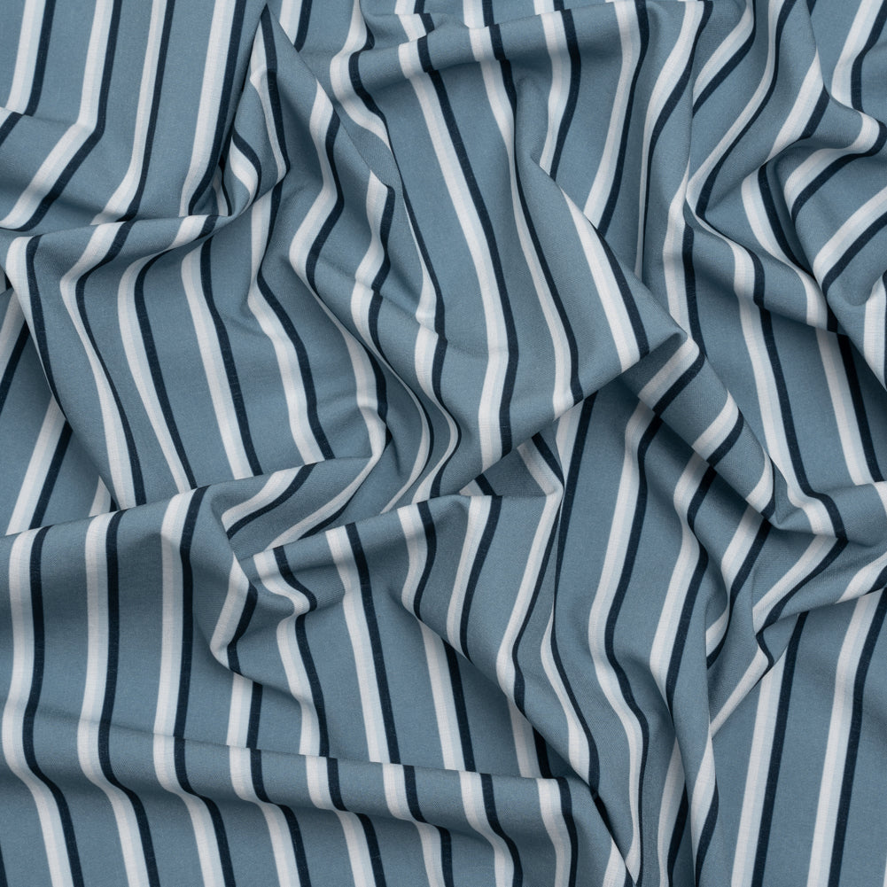 Stretch Polyester Woven - Powder Blue and Gray Shadow Stripes - Joann Fabrics