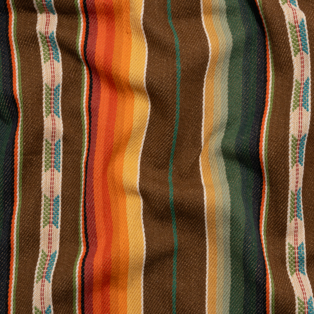 Arizona Brown, Forest and Orange Spools Stripe Cotton Twill - Joann Fabrics