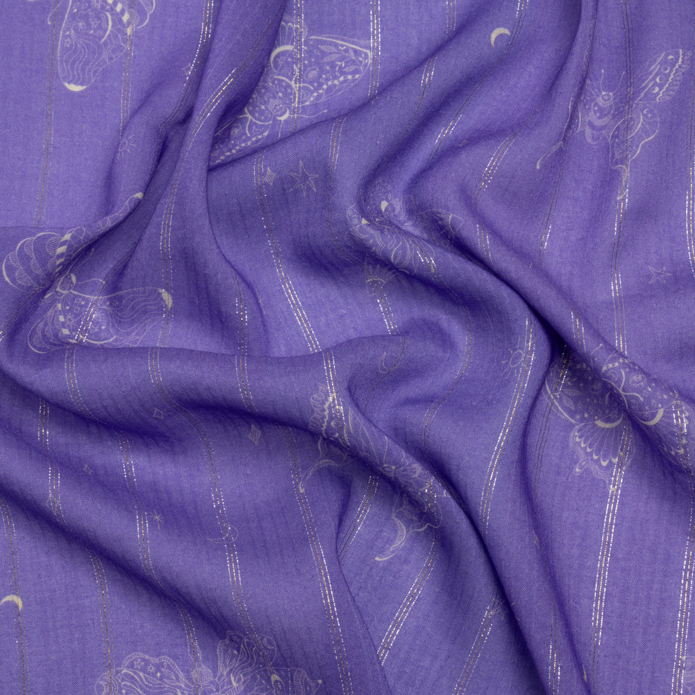 Mood Exclusive Lavender Sky Sanctuary Metallic Pinstriped Viscose Dobby - Joann Fabrics