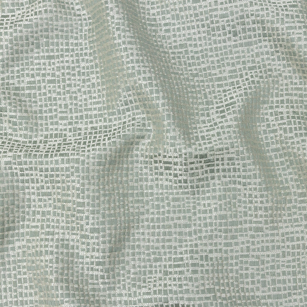 Polyester Jacquard - Seafoam Grid - British Imported - Joann Fabrics