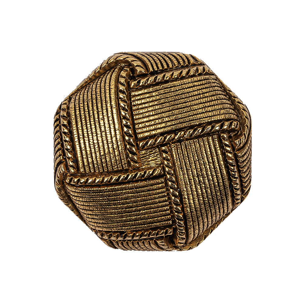 Italian Matte Gold Plated Faux Woven Shank Back Button - 44L/28mm - Joann Fabrics