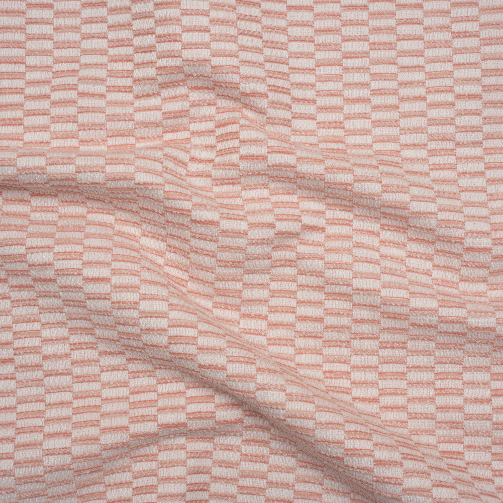 Textured Polyester and Cotton Woven - Blush Rectangle Checks - British Imported - Joann Fabrics