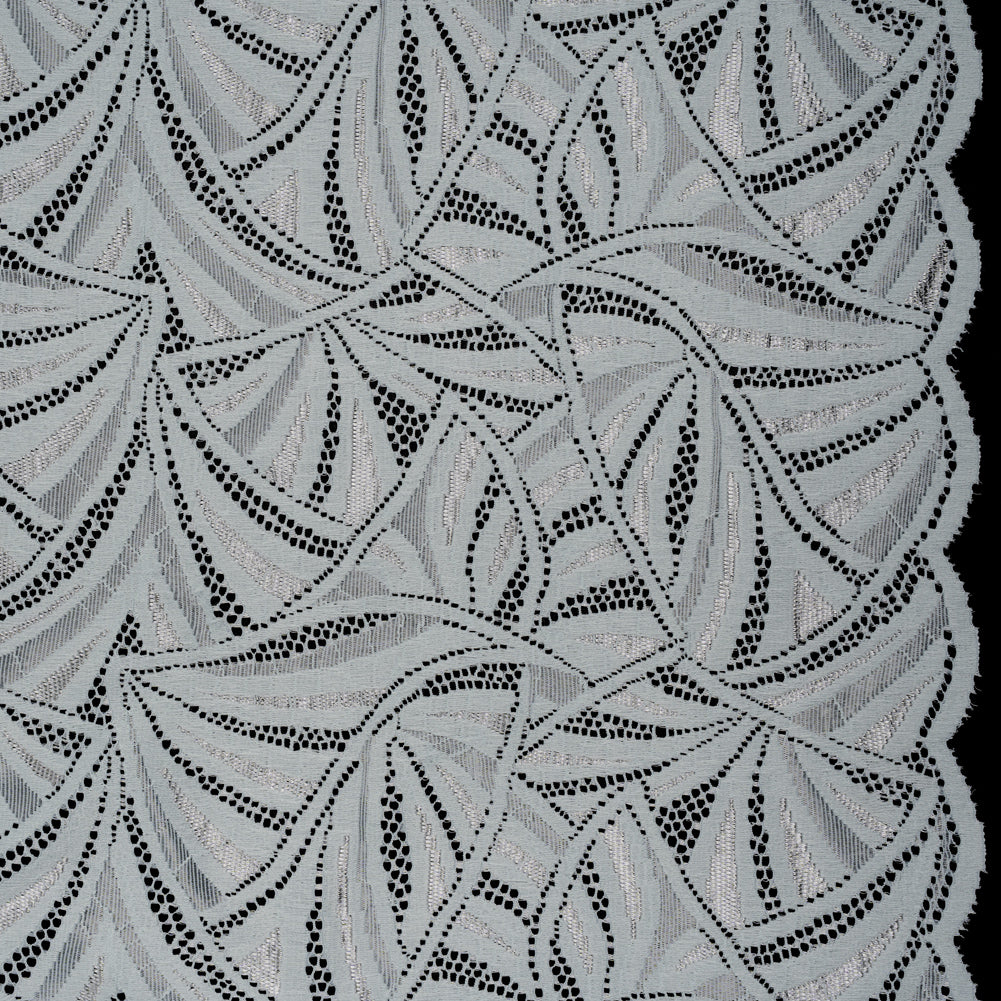 Stretch Raschel Lace with Finished Edges - Silver Flying Fans - Joann Fabrics
