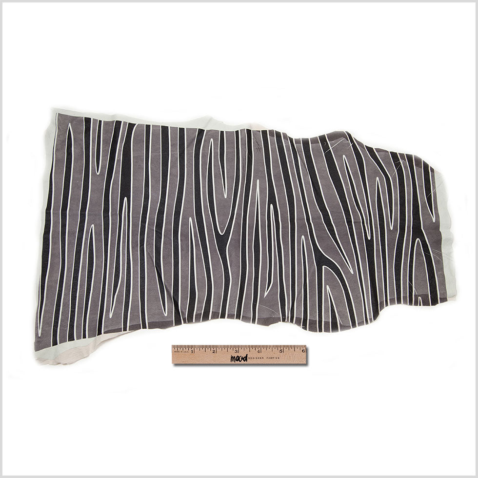 Medium Gray/Black Zebra Printed Stretch Lamb Leather - Joann Fabrics