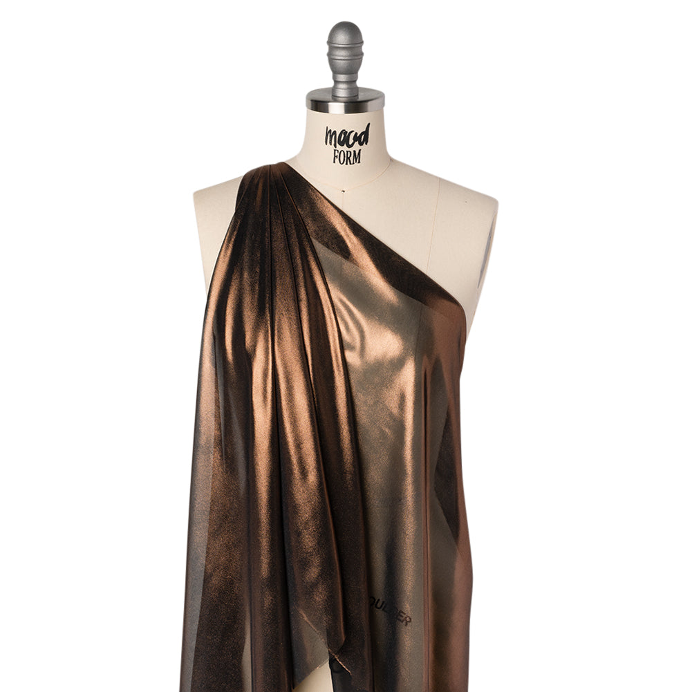 Liquid Sheen Metallic Polyester Chiffon - Copper on Black - Liquid Sheen Chiffon Collection - Joann Fabrics