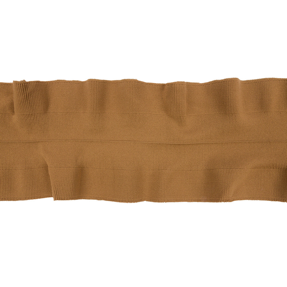 Tan Ruffled Foldover Rib Knit Trim - 39